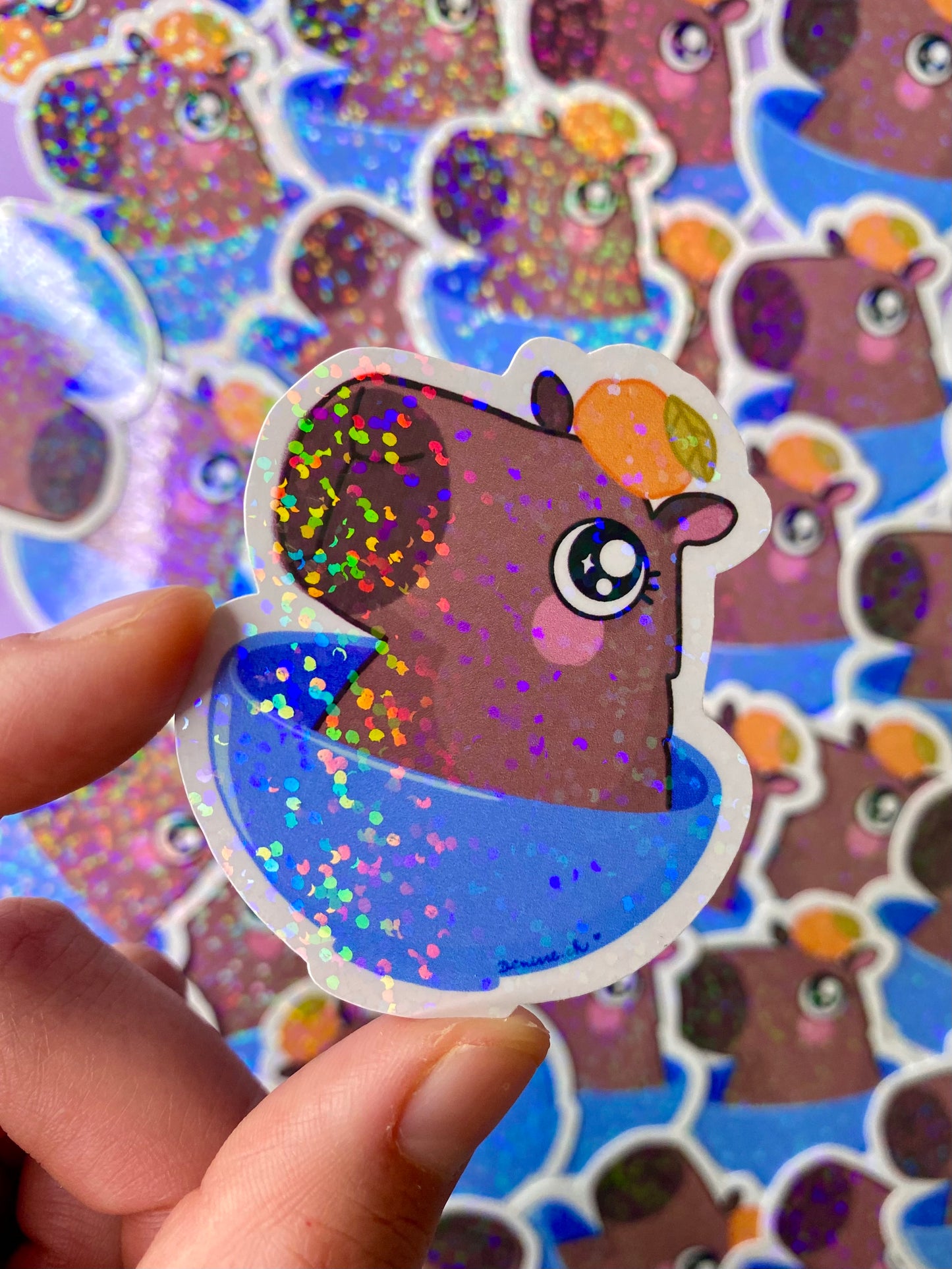 Sticker Capibara dans un bol