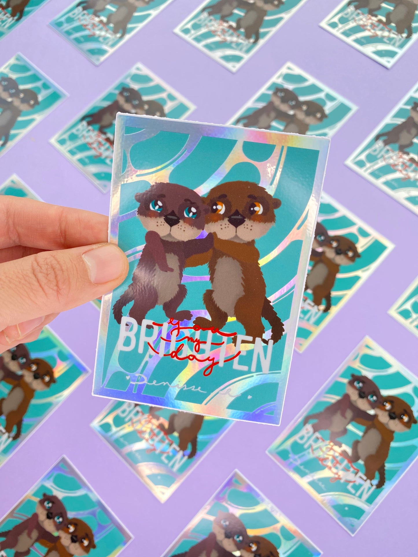 Sticker Loutres You Brighten my Day