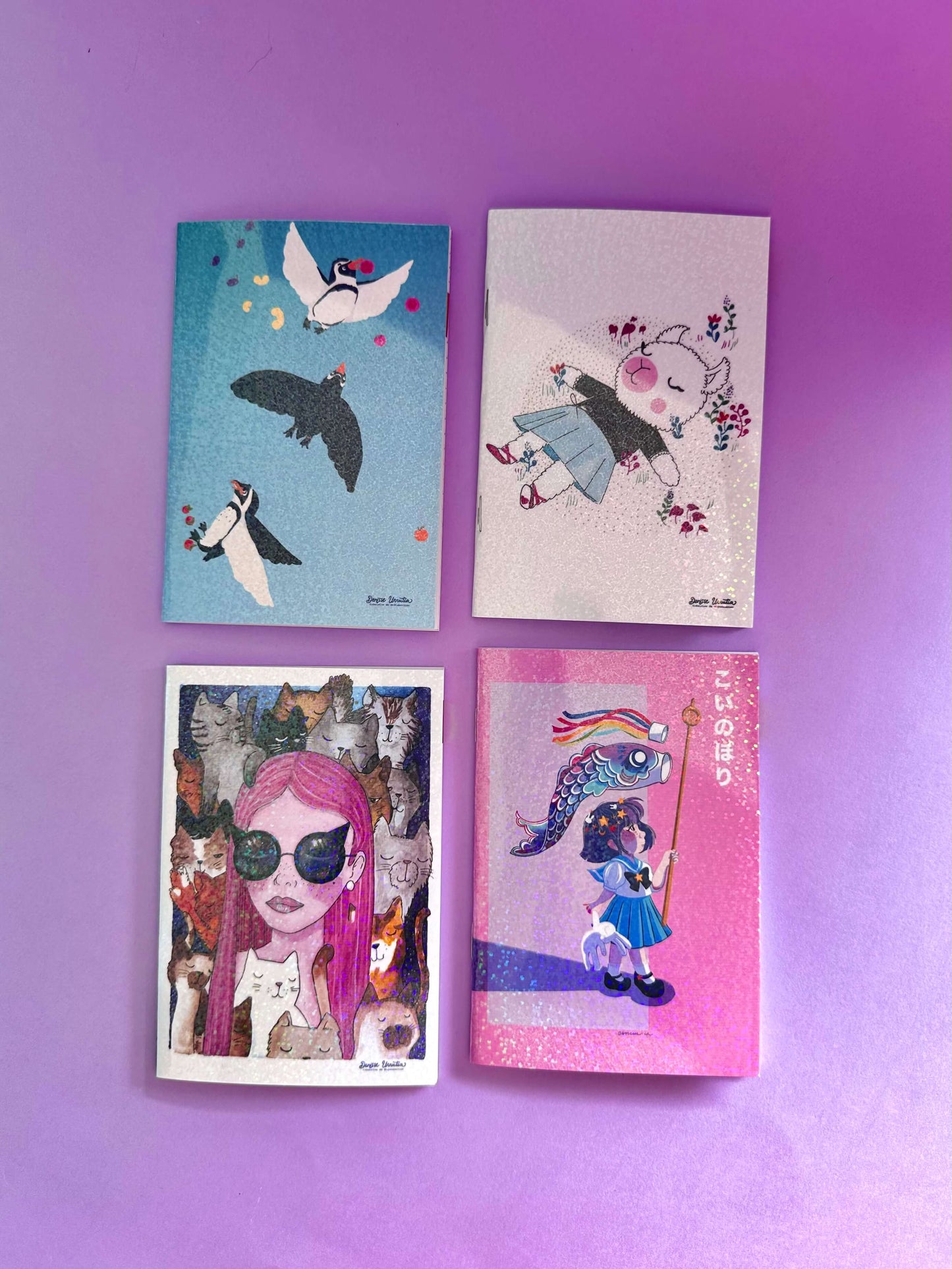 Carnets Pailleté A6 en 4 designs differents