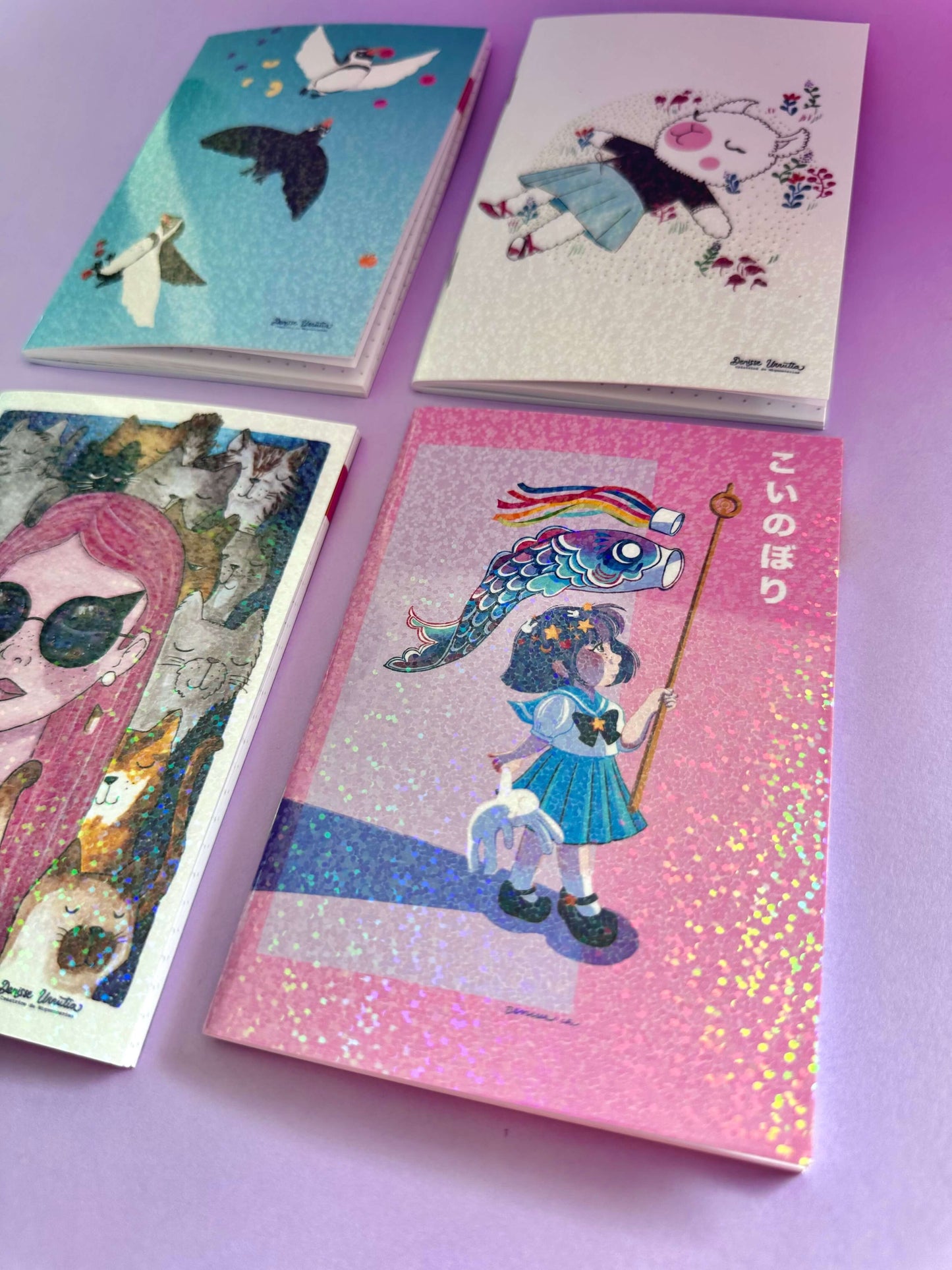 Carnets Pailleté A6 en 4 designs differents