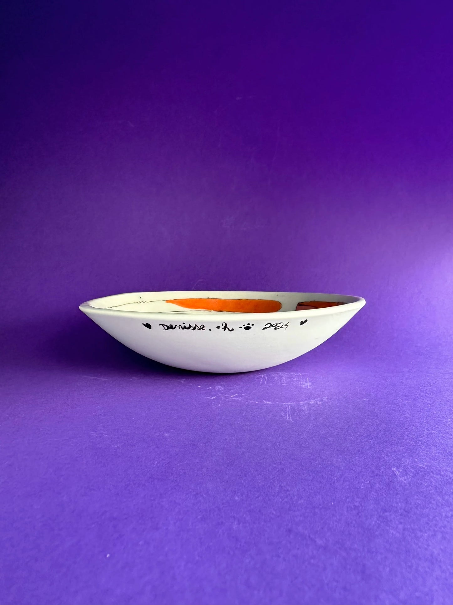 Coupelle chat en porcelaine, vue 2