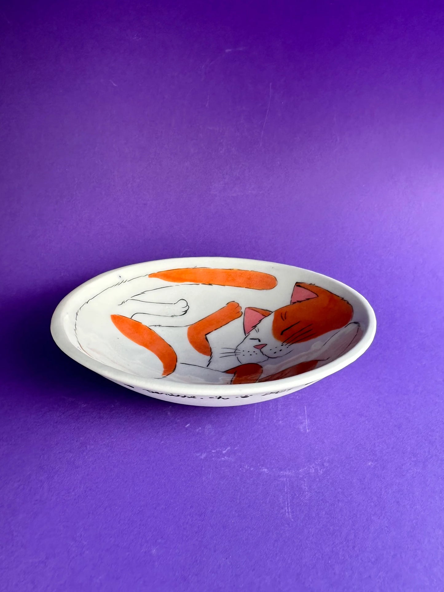 Coupelle chat en porcelaine, vue 3