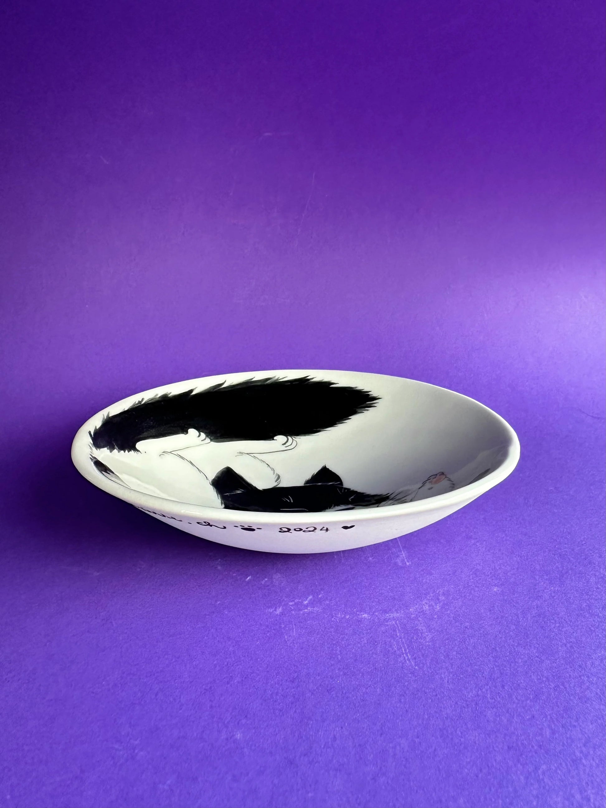 Coupelle chat en porcelaine, vue 4