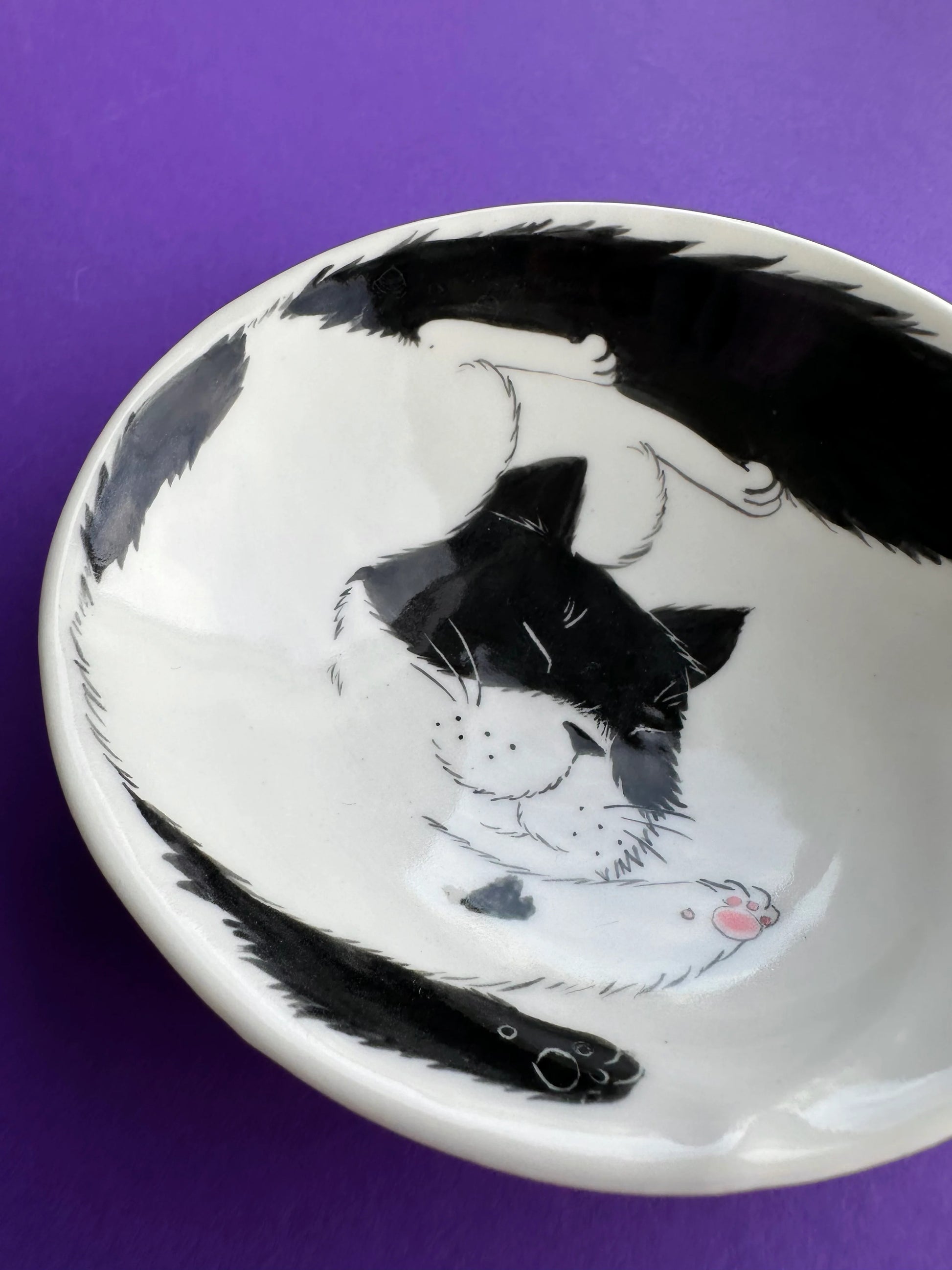 Coupelle chat en porcelaine, vue 5
