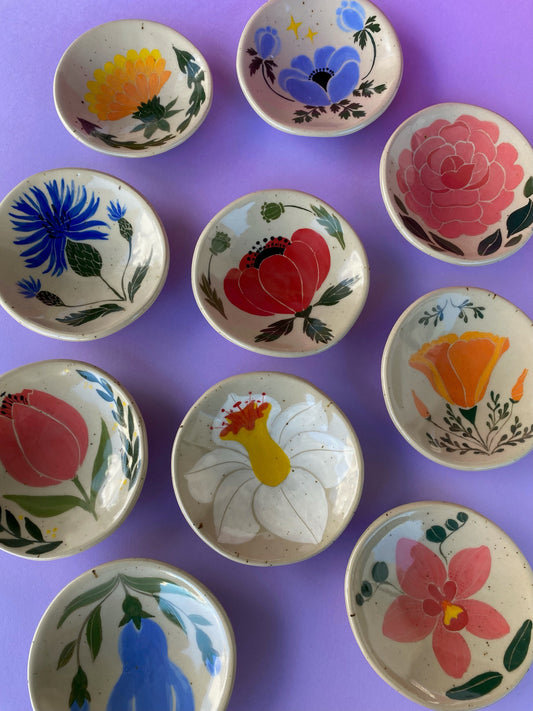 Coupelle Fleurs en grès